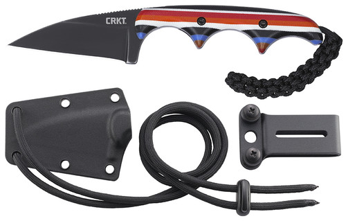 Columbia River Minimalist Wharncliffe Fixed Multi Colored G-10 Handle Black D2 Blade CR2385G