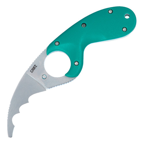 Columbia River Bear Claw Fixed Knife Green GRN Handle SW AUS 8 Veff Serrated Blade CR2511T