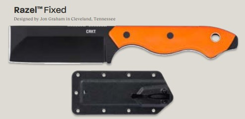 Columbia River Razel Fixed Knife Orange G-10 Handle Black D2 Blade CR4037ER