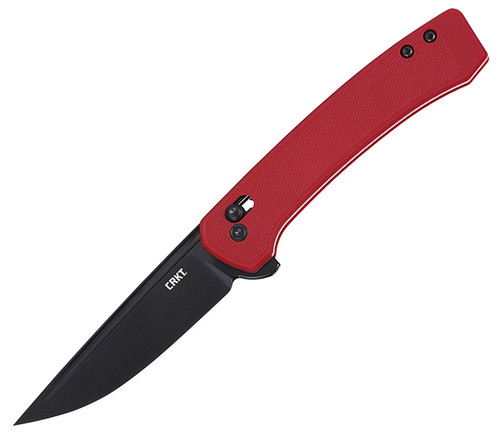 Columbia River Q Compact Cross Bar Lock Folding Knife Red GRN Handle Blk 14C28N Blade CR7075R