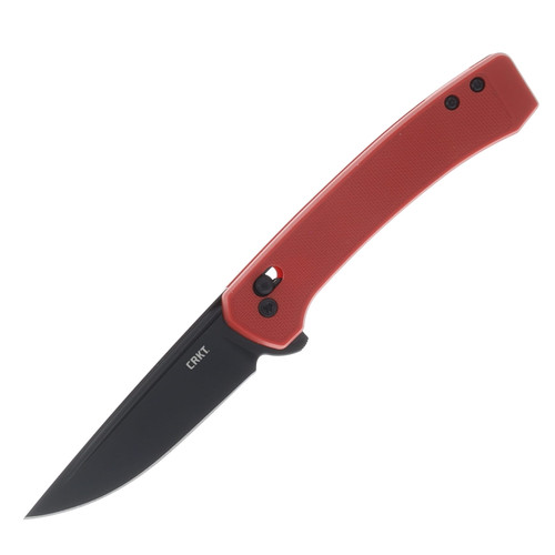 Columbia River Q Compact Cross Bar Lock Folding Knife Red GRN Handle Blk 14C28N Blade CR7075R
