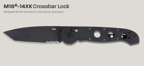 Columbia River M16-14XK Crossbar Lock Folding Knife Blk Grivory Handle Black D2 Blade CRM1614XK