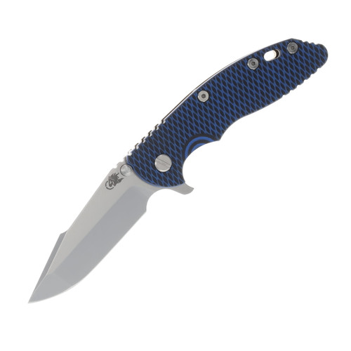 Hinderer XM-18 Blue – Black – Stonewash Bronze 3.5in Plain Stonewash Harpoon Spanto 1