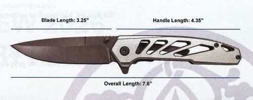 Smith & Wesson Extreme Ops Skeletonized Folder Aluminum Handle 8Cr Drop Point Blade 1263021