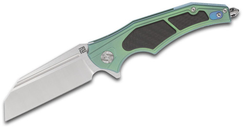 Artisan Cutlery Apache Nomad Folding Knife Green Titanium Handle