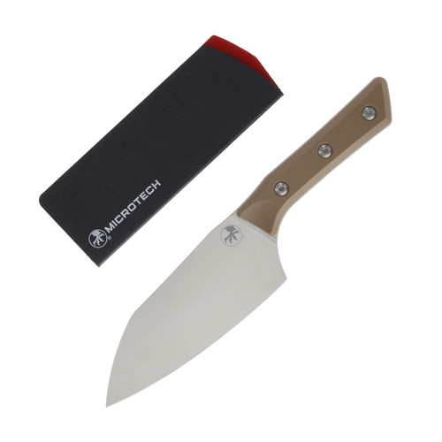 Microtech 6in Santoku Fixed Knife SW Standard Coyote Tan G-10 MT320010CE