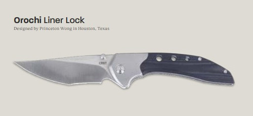 Columbia River Orochi Liner Lock Black G-10 With SS Bolster Satin 14C28N Blade