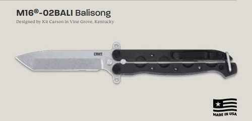 Columbia River M16-02 Balisong Black Aluminum Handle SW Magnacut Blade CRM16-02BALI