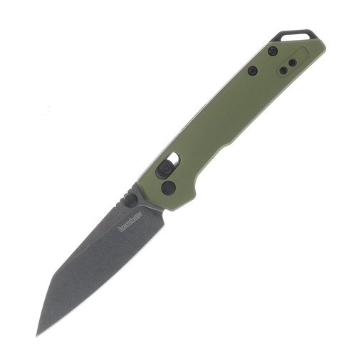 Kershaw Mini Iridium Dura Lock Olive Aluminum Handle Blackwash D2 Blade KS2051ROLBW
