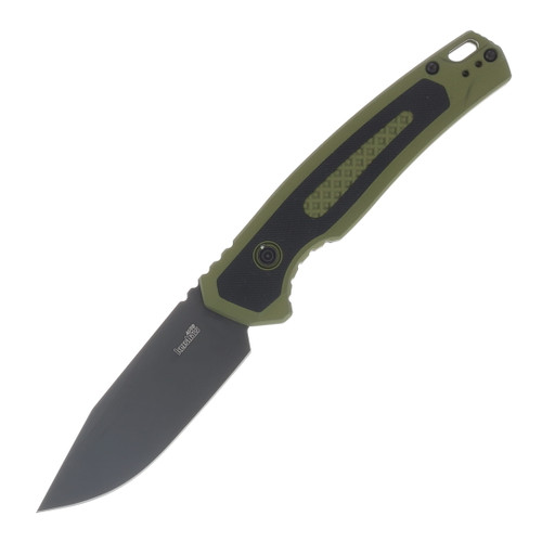 Kershaw Auto launch 21 OD Green Anodized Aluminum Handle With Black G-10 Insert Black PVD Coated CPM-M4 Blade AUKS7106OL