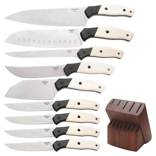 Bear & Son 10 pc White Bone Kitchen Block Set BRWSBBLOCKSET