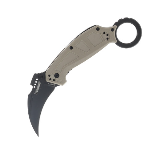 Blackhawk Garra III Karambit Sideliner Tan G-10 Handle Black D2 Blade BH15G3201TN