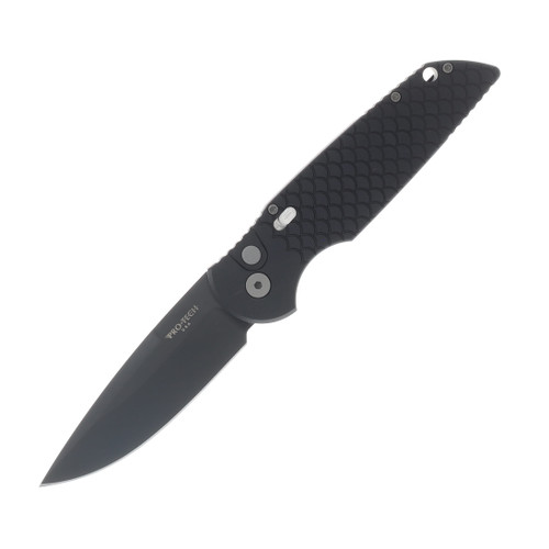 Pro Tech OTS Auto Tactical Response 3 Military Issue Black Handle With Fish Scale Engraved Frame AUPTTR-3 X1 M