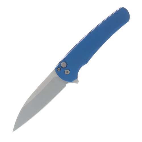 Pro Tech Malibu Folding Knife Solid Blue Aluminum Handle Stonewash Magnacut Blade PT5301-BLUE