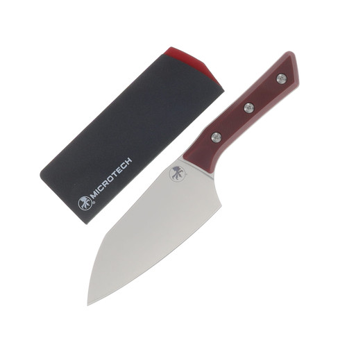 Microtech Santoku Merlot 6in Plain Stonewash Santoku MT320010MR