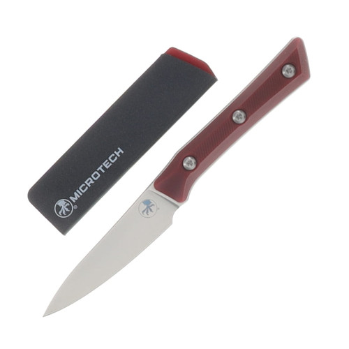 Microtech Paring Knife Merlot 3.5in Plain Stonewash Paring MT350010MR
