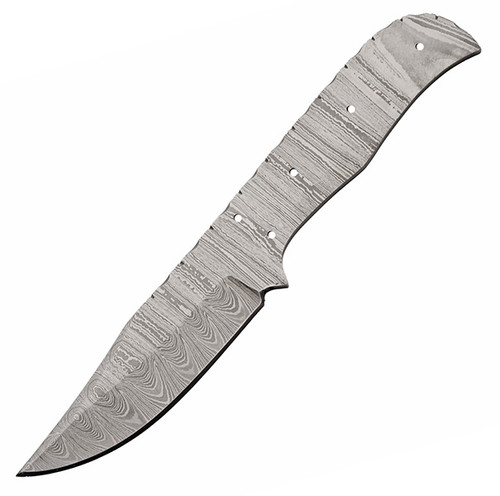 3.75in Clip Point Damascus Blade Blank With Spine Filework BLDM2749