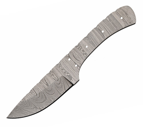 3.75in Drop Point Damascus Blade Blank With Spine Filework BLDM2745