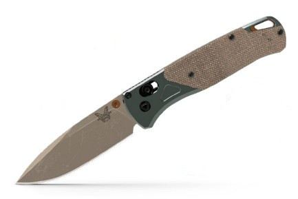 Benchmade Bugout Folding Knife Taiga Green Alum.-Natural Micarta Handle S90V Blade BM535FE-2602