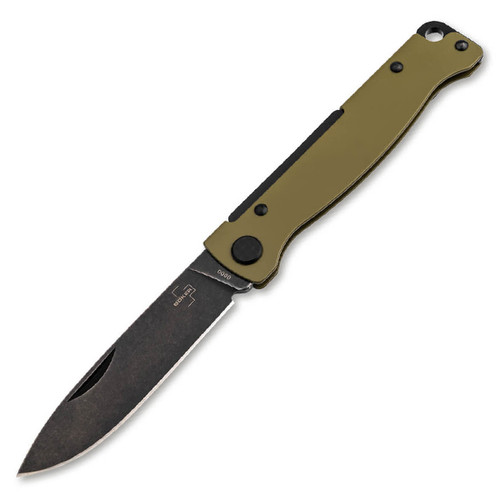 Boker Plus Atlas OD Green Folding Knife OD Green SS Handle Black 12C27 Blade