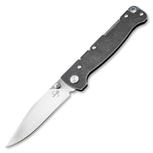 Boker Plus Atlas Backlock Clip Point TS Folding Knife Black SS Handle D2 Blade