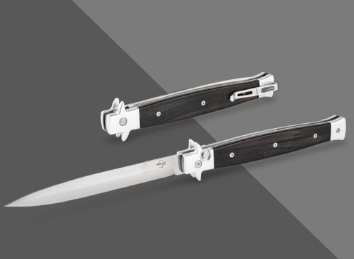 Boker Plus Stiletto 5.0 Ebony OTS Auto Ebony Handle 14C28N Blade AUBK06EX752