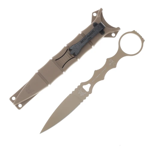 Benchmade SOCP Dagger Fixed Blade FDE Cerakote Tan Sheath BM174SN