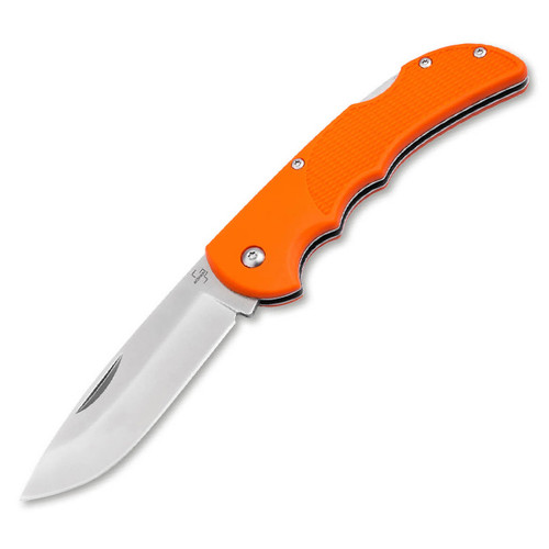 Boker Plus Hunting Single Folding Pocket Knife Orange TPR Handle 440C Blade BK01BP0059