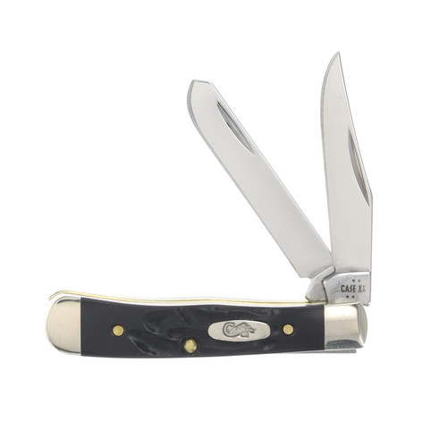 Case XX Jigged Rough Black Synthetic  Tiny Trapper Folding Knife CA18241