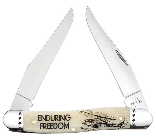 Case XX War Series Enduring Freedom Embellished Natural Bone