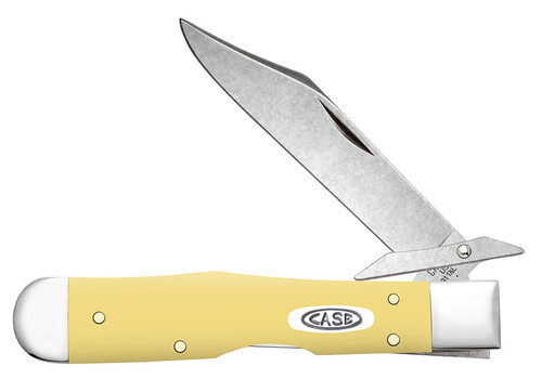 Case XX Yellow Synthetic Cheetah Cub Lockback Folding Knife CA81086