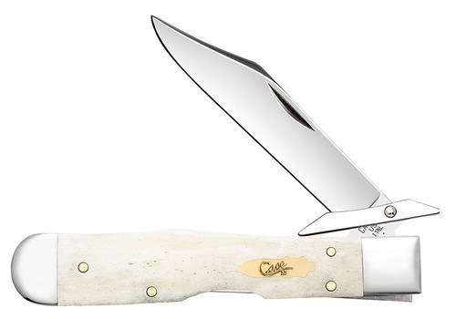 Case XX Cheetah Cub Lockback Folding Knife Smooth Natural Bone CA11027