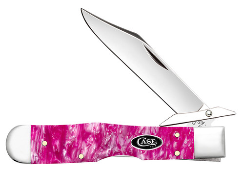Case XX Cheetah Cub Lockback Folding Knife Pink Crackle Kirinite CA16166