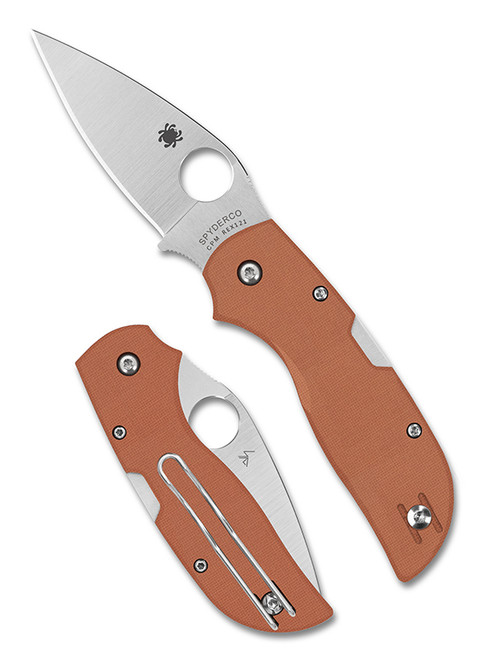 Spyderco Chaparral Burnt Orange 2.8in Plain Satin Drop Point