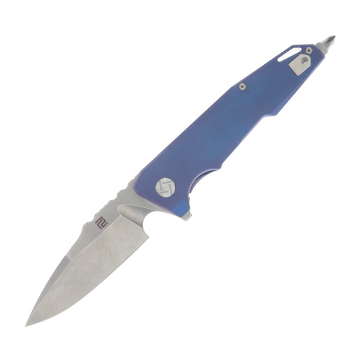 Artisan Cutlery Predator Folding Knife Blue Titanium