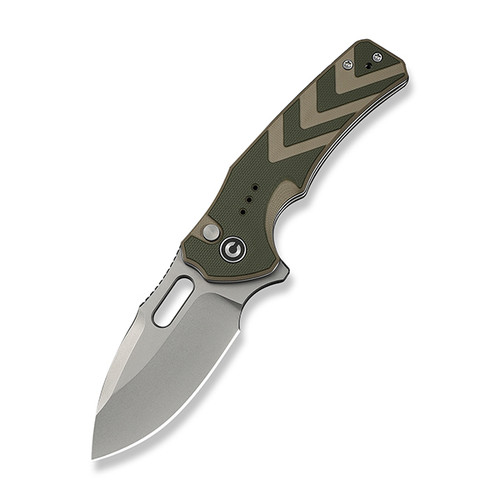 CIVIVI Vexron Milled Green & Tan G-10 Handle Stonewashed 14C28N Blade C24066-2