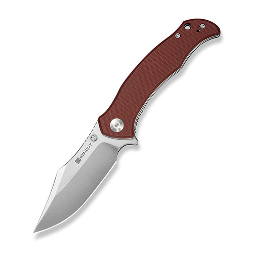 Sencut Tauron Folding Knife Burgundy G-10 Handle Satin D2 Blade