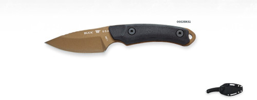 Buck Alpha Scout Backcountry Fixed Knife Black Rubber-GFN Handle Bronze 420HC Blade BU14518