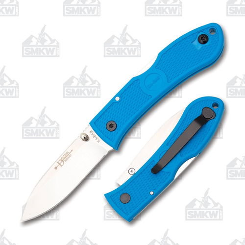 KA-BAR Dozier Hunter Blue Folding Knife 3in Satin Drop Point Blade