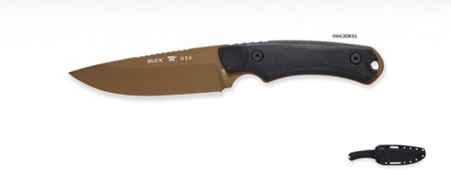 Buck Alpha Guide Backcountry Fixed Knife Black Rubber-GFN Handle Bronze 420HC Blade BU14520