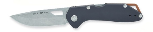 Buck 724 Mustang Folding Knife Dark Blue Aluminum Handle SW 420HC Drop Point Blade BU14396