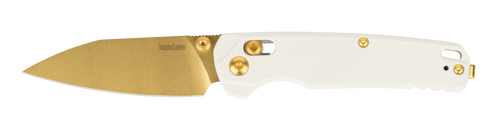 Kershaw Bel Air Folding Knife Gold MagnaCut/Pope White Aluminum with Gold Accents
