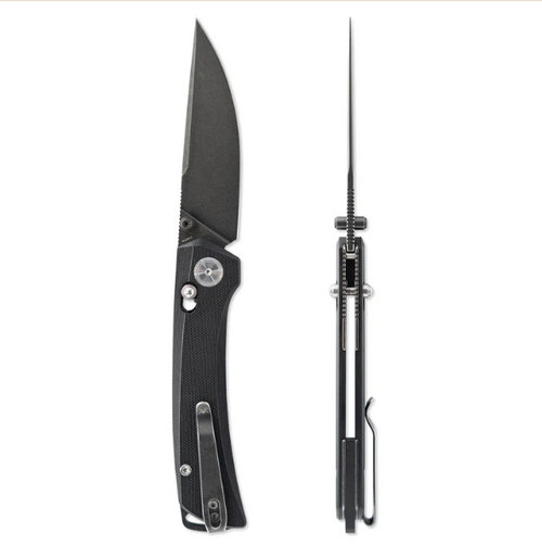 Skallywag Porpoise Spear Point 3.5in Plain Black Spear Point