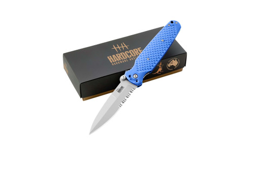 Hardcore Hardware Covert Folder/Blue G-10/ S35VN Spear Point Bead Blast Blade COVERT01BLUEBB