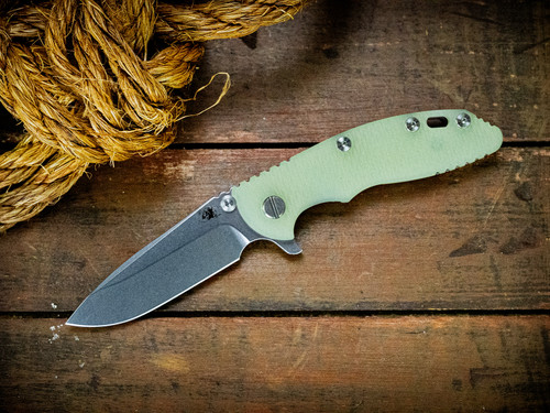 Hinderer XM-18 3.25in Tri-Way Folding Knife Working Finish Translucent Green G-10 SW S45VN Spear Point Blade