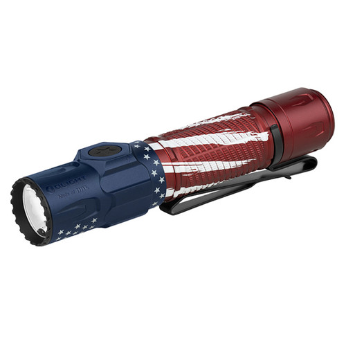 OLIGHT Warrior Ultra 2500 Lumens Tactical Flashlight Stars and Stripes WARRIORULTRASTARS