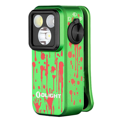 OLIGHT Oclip Pro Clip Flashlight W/ Floodlight Spotlight and Red Light Zombie Green OCLIPPROZG