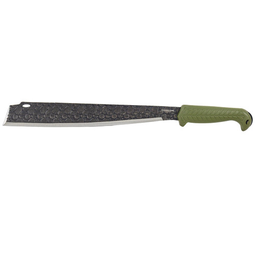 Condor Roarlock Machete Green PP Handle Etched Damascus 1075 High Carbon Steel Blade CTK62782