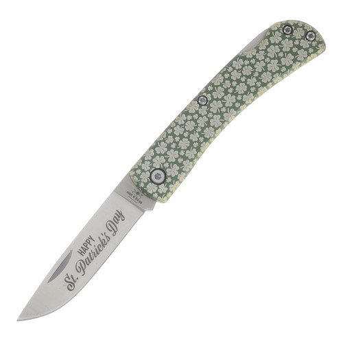 Bear & Son Small Locking Farmhand Dark Green Aluminum Handle With Lucky Clover Pattern SK137LOD26LK