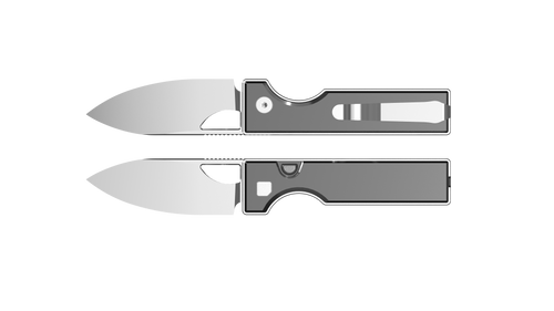 Kizer Little Ringbo Folding Knife Gray Aluminum Handle Satin AEB-L Drop Point Blade